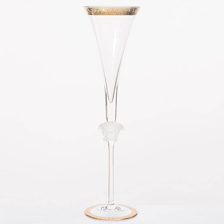 Versace, seven 'Medusa' champagne flutes, Rosenthal, Germany.
