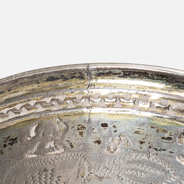 Two Swedish silver beakers, 18th century.