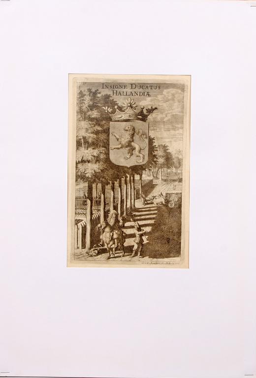 KOPPARSTICK, 5 st, ur Suecia Antiqua, J. van den Aveele, 1700-tal.