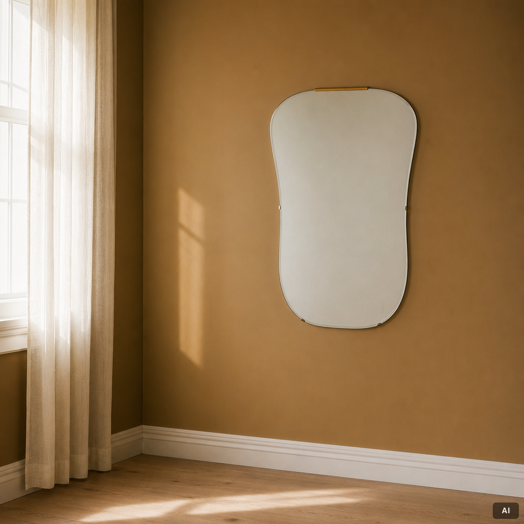A mirror, Swedish Modern, mid-20th century.