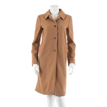 MIU MIU, a beige woolblend coat, italien size 40.