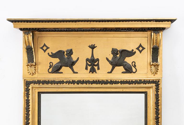 Mirror, by Jonas Frisk (mirror manufacturer in Stockholm 1805-1824), Empire.