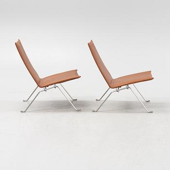Poul Kjaerholm, fåtöljer, ett par, "PK 22", Fritz Hansen, Danmark, 1998.
