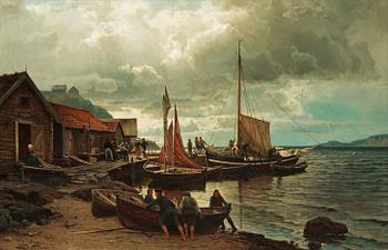 718. Edvard Bergh, At the harbour.