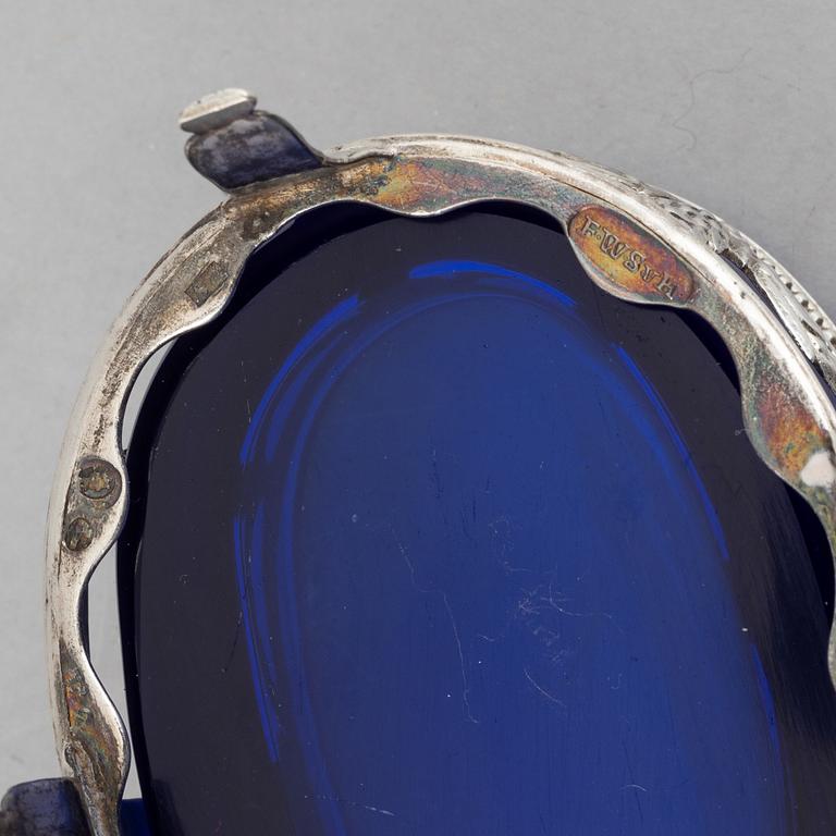 Saltkar, ett par, silver, Stockholm, 1787, Sengustavianska.