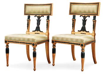 689. A pair of late Gustavian circa 1800 chairs.