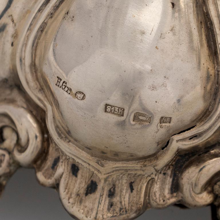 A pair of candelsticks, Finnish import mark by Hugo Grün, Helsinki 1928.