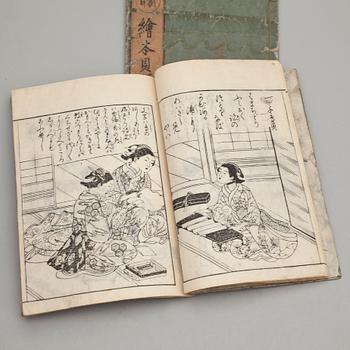 BOK, 2 vol, Ehon kaikasen, Japan 1748, illustrationer av Sukenobu.