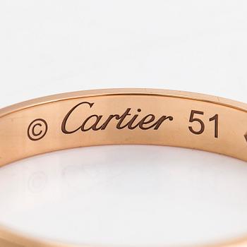 Cartier, ring, "1895", 18K guld med en diamant. Med certifikat.