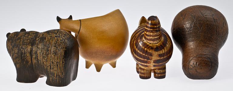 FIGURINER, 4 st, keramik, Lisa Larson Gustavsberg.