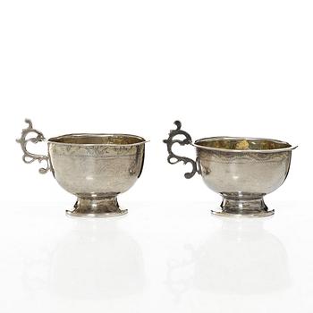 Erik Ericson, supkoppar, ett par, silver, Uppsala 1788.