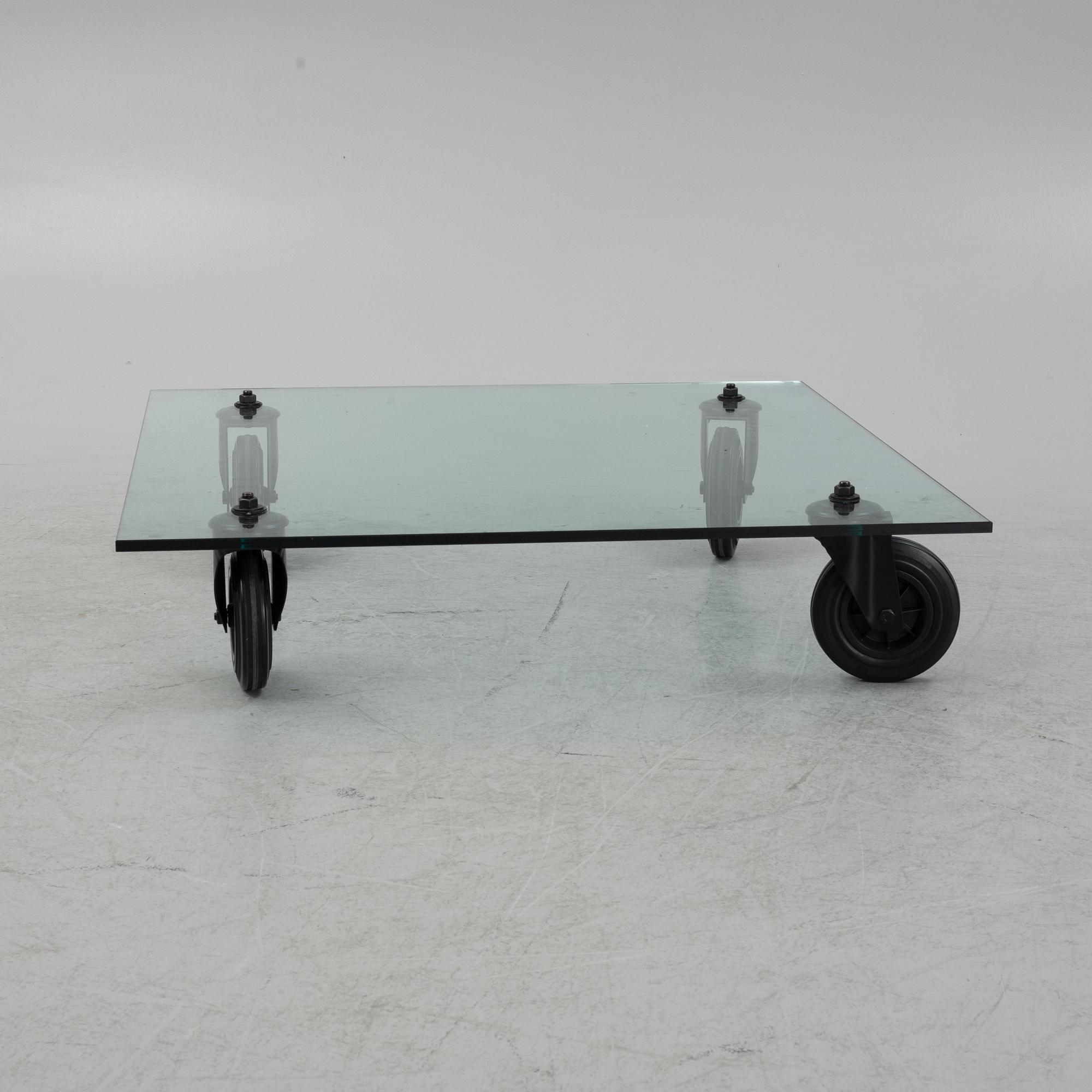 Gae Aulenti, coffee table, "Tavolo con Ruote", Italy.