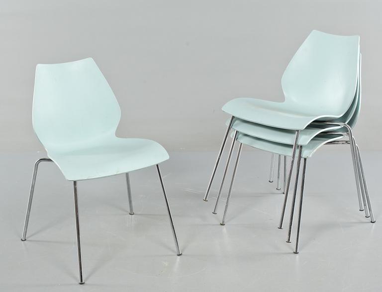 STOLAR, 4 st, "Maui", Vico Magistretti, Kartell, Italien, 1900-talets fjärde kvartal.