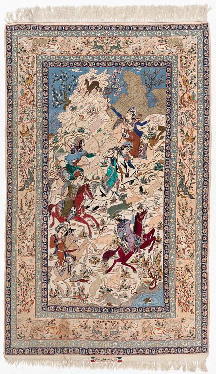 Matta, Isfahan, figural, signerad, ca 240 x 150 cm.