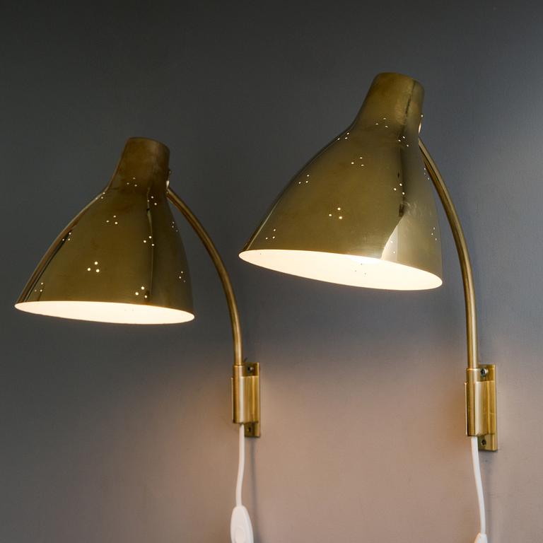 LISA JOHANSSON-PAPE, a pair of mid-20th century '3055' wall lights for Stockmann Orno. Finland.