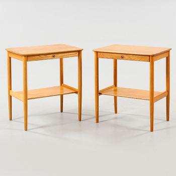 A pair of bed tables from the Triva series, Nordiska Kompaniet, designed by Yngvar Sandström, made 1961.