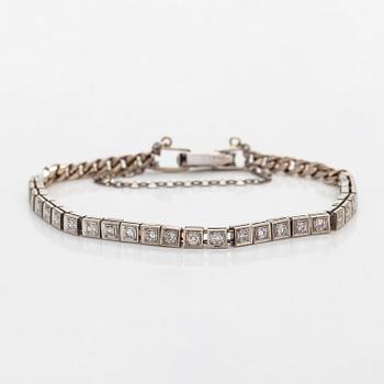 Rannekoru, 14K valkokultaa, 8/8 hiottuja timantteja.