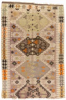 Carpet, Kalim, around 1900, Ca 240 x 165 cm.