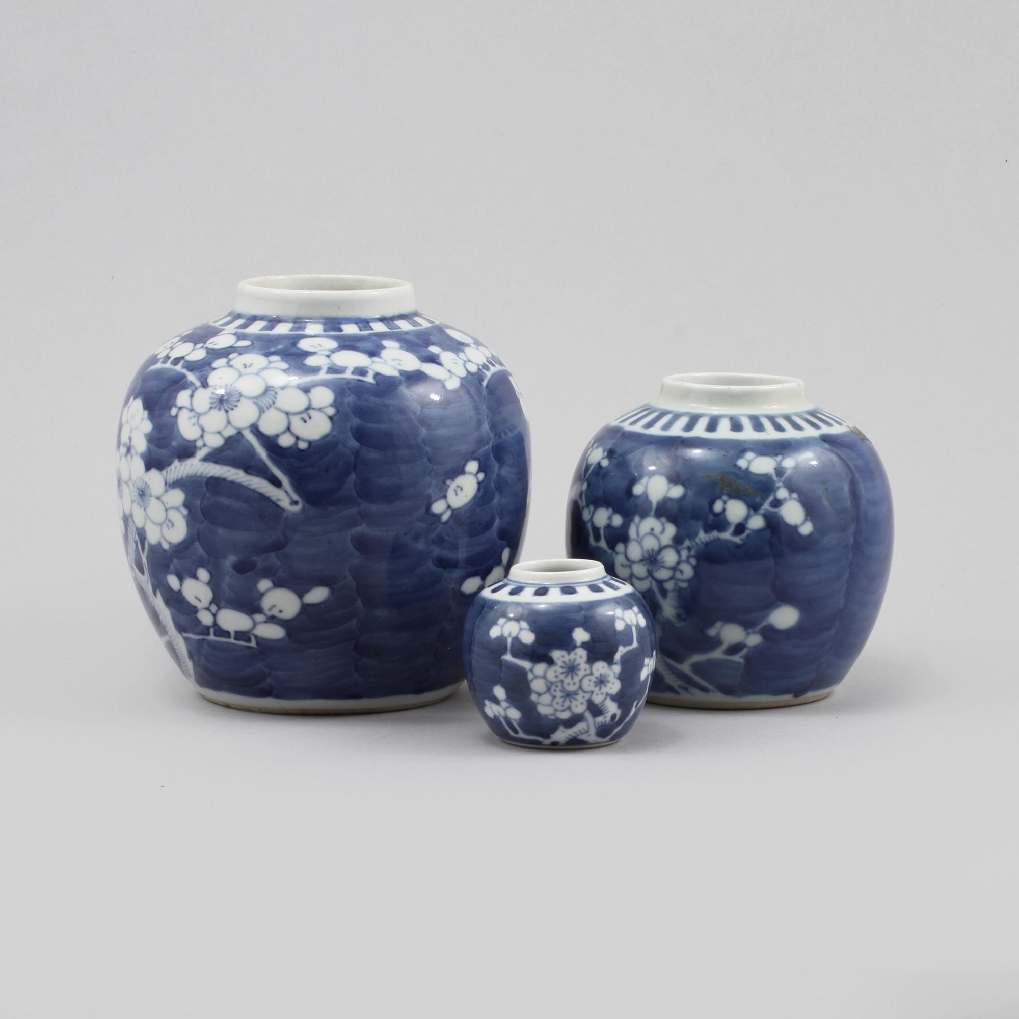 BOJANER, 3 st porslin, Kina, 1800/1900-tal.