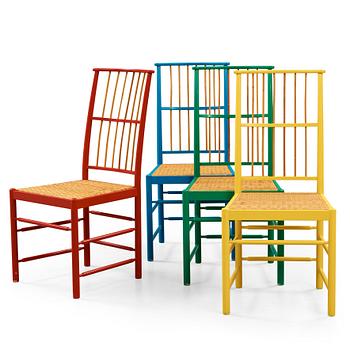 Josef Frank, a set of four lacquered dining chairs, Svenskt Tenn, model 2025.