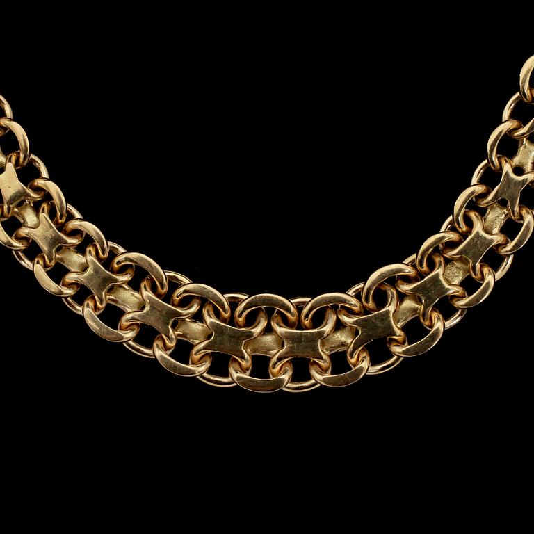 HALSBAND, 18 k guld, GK, Golde Kaplan, Stockholm, 1968. Vikt 33 g.