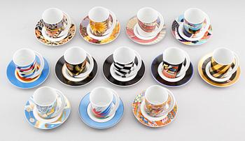 ESPRESSOKOPPAR MED FAT, 12 st, porslin, Rosenthal Studio Linie.