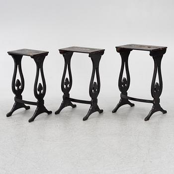 A lacquered nesting table, around 1900.