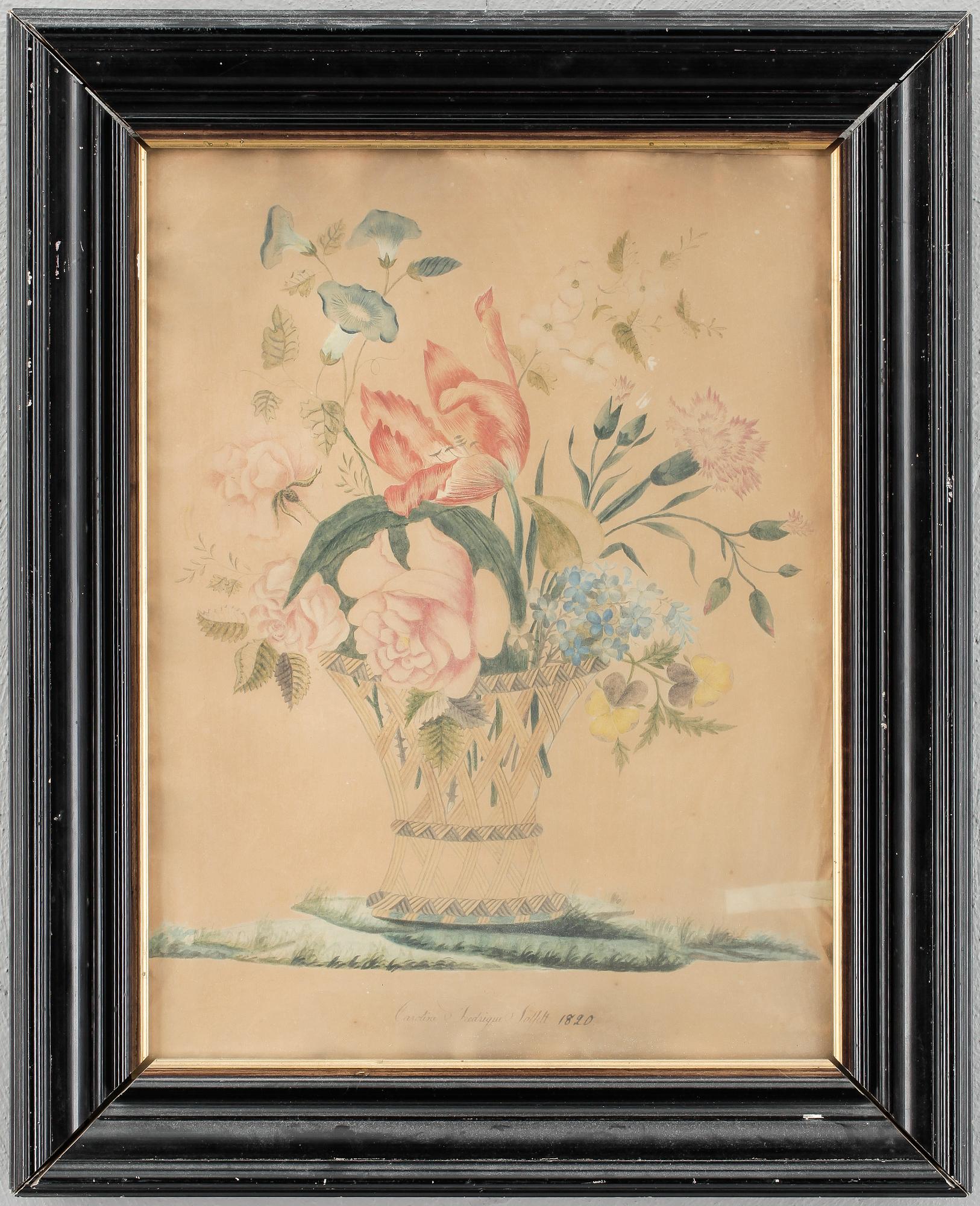 OKÄND KONSTNÄR, akvarell, signerad och daterad 1820.