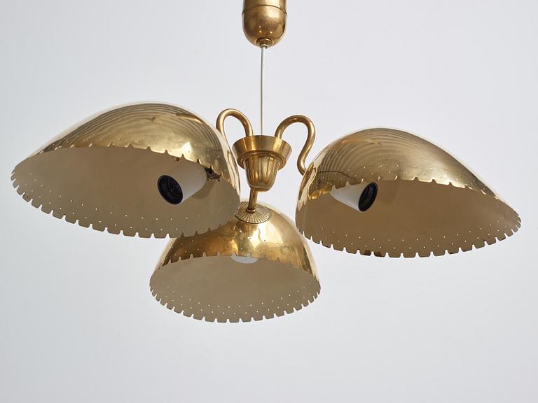 A brass ceiling light attributed to Carl-Axel Acking, Böhlmarks, Sweden 1940's.