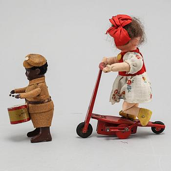 Two circa mid 20th century mechanical toys by Schuco and Fewo, Germany.