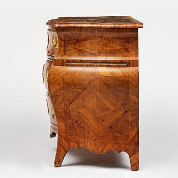 A Swedish parquetry rococo commode, Stockholm, later part 18th century.