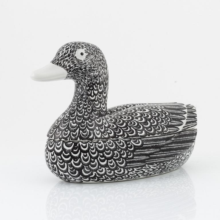 Piero Fornasetti, a porcelaine duck tureen, Italy.