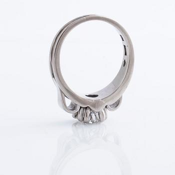 A brilliant cut diamond ring.