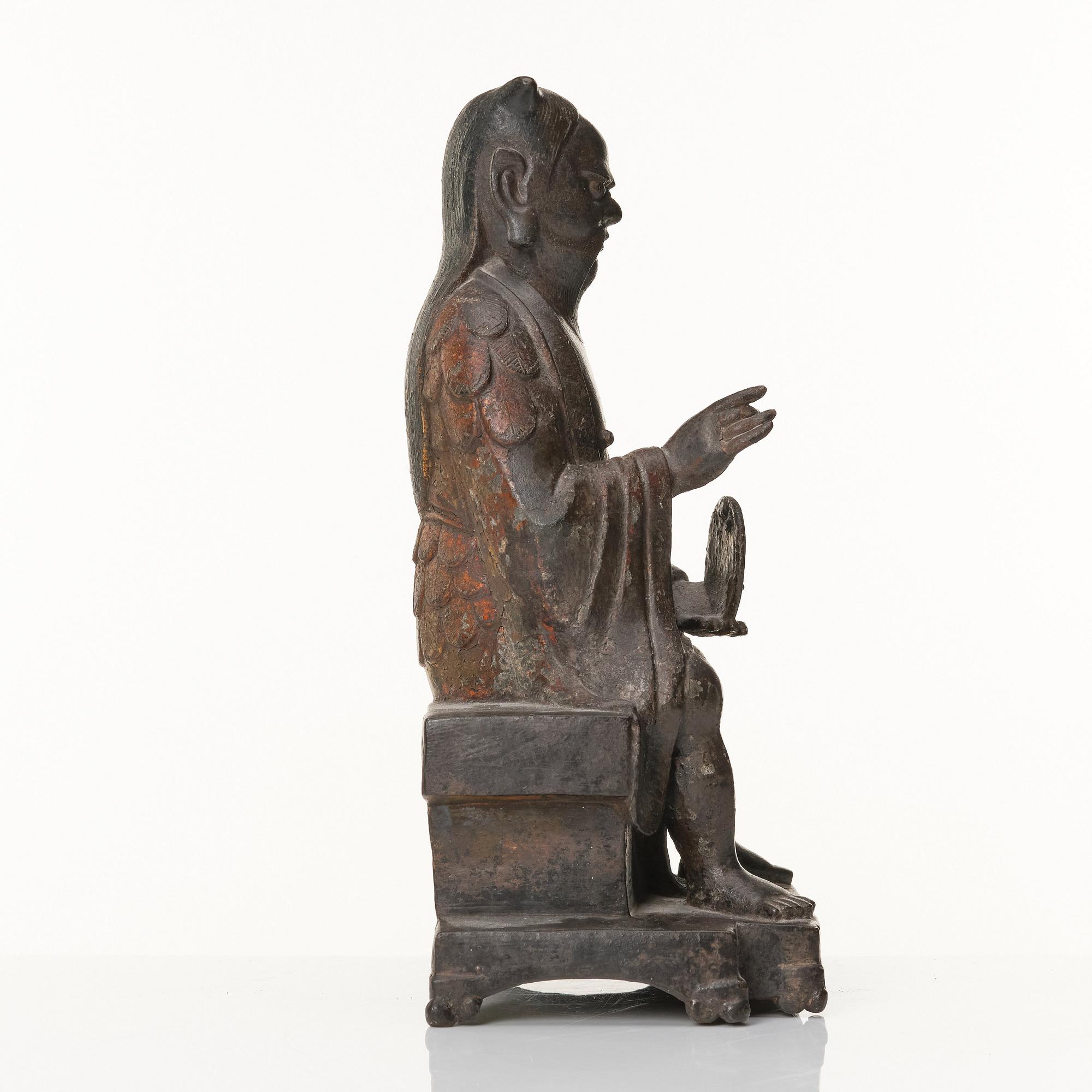 A cold gilt bronze sculpture, Ming dynasty (1368-1644).