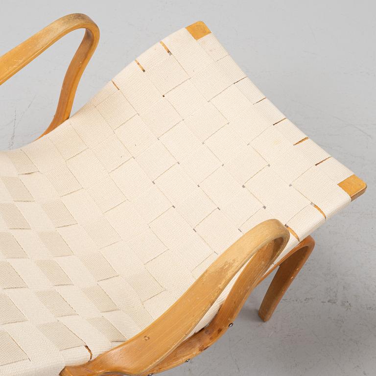 Bruno Mathsson, lounge chair with footstool, "Pernilla", Firma Karl Mathsson, Värnamo, Sweden.