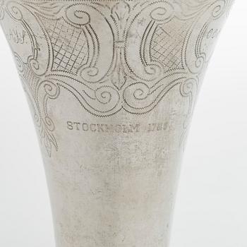 A parcel-gilt silver cup, maker's mark of Olof Hellbom, Stockholm 1797.