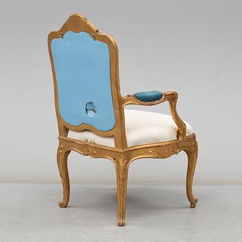 ARMCHAIR, rococo style, early 20th century.