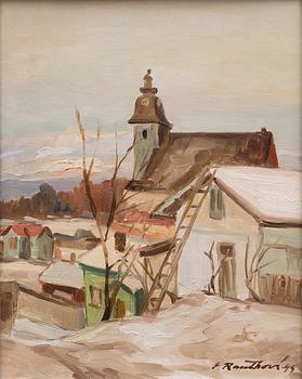 ERIK RAUTHOVI, öljy puulevylle, signeerattu ja päivätty -45.