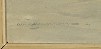 Arvid Johanson, olja på pannå, signerad.