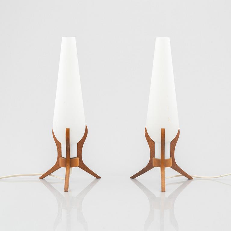 A pair of table lamps, mid 20th century.