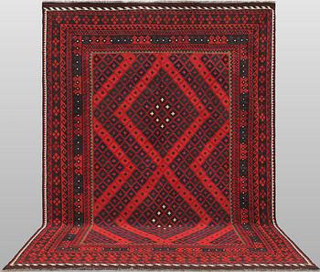 A Afghan kelim carpet, 361 x 241 cm.