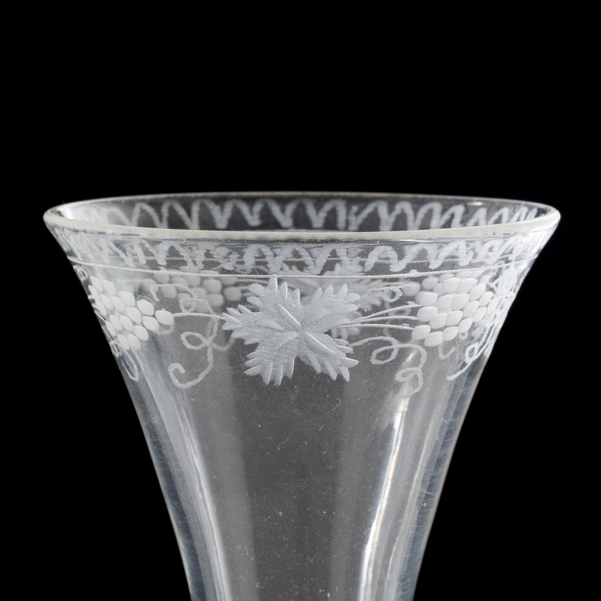 VINGLAS, troligen England, 1700-tal.