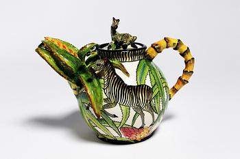 6. Tekanna, "Zebra Teapot", med dekor av zebror.