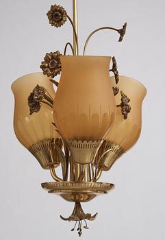 Bröderna Malmströms
metallvarufabrik., a pair of ceiling lamps, Swedish Modern, Malmö 1940's.