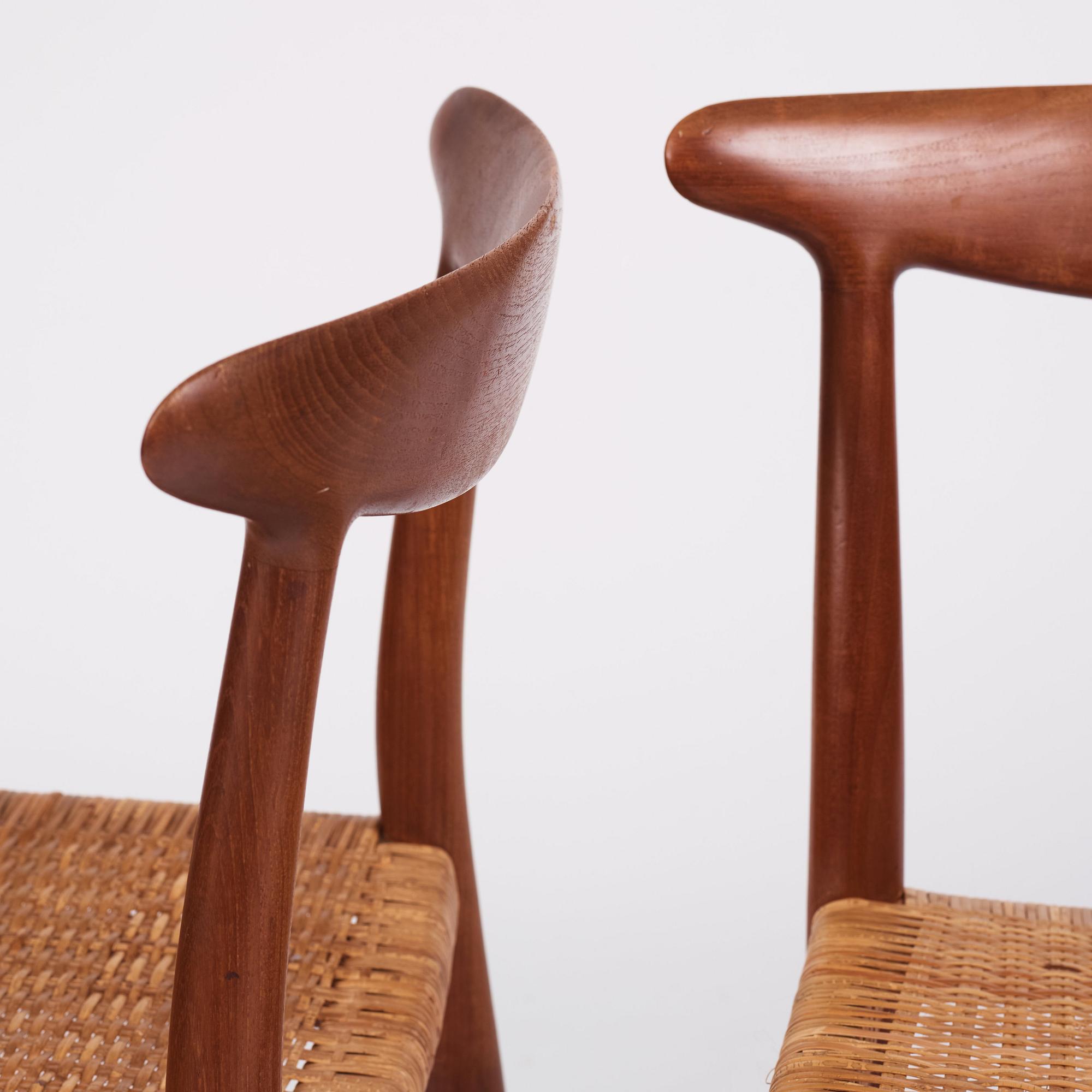 Hans J. Wegner, a set of eight teak chairs, model 