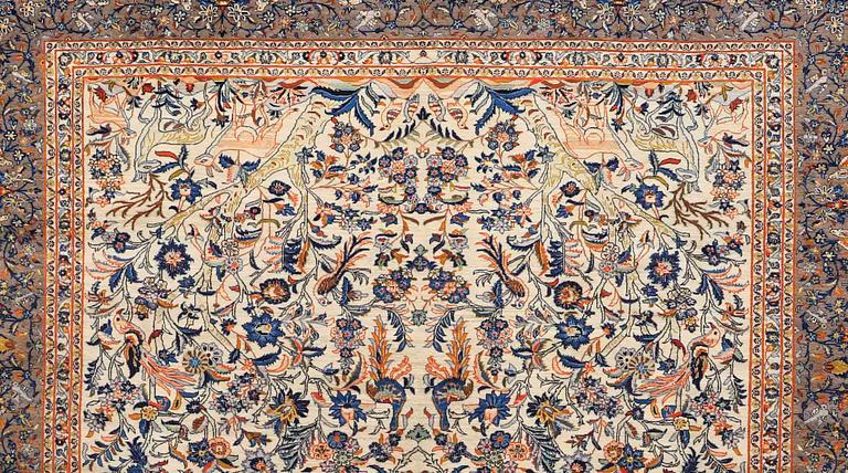 A CARPET, Figural Royal Keshan , around 490 x 340 cm.