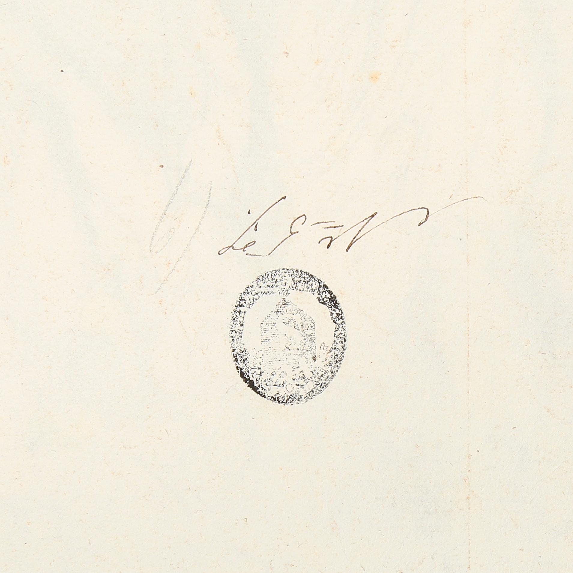 OKÄND KONSTNÄR, teckning, stämpelmärkt á tergo, 1700/1800-tal.