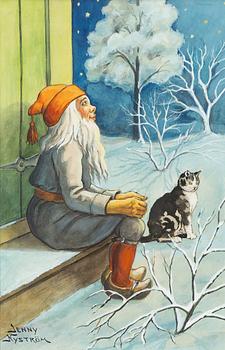 Jenny Nyström, Gnome and cat.