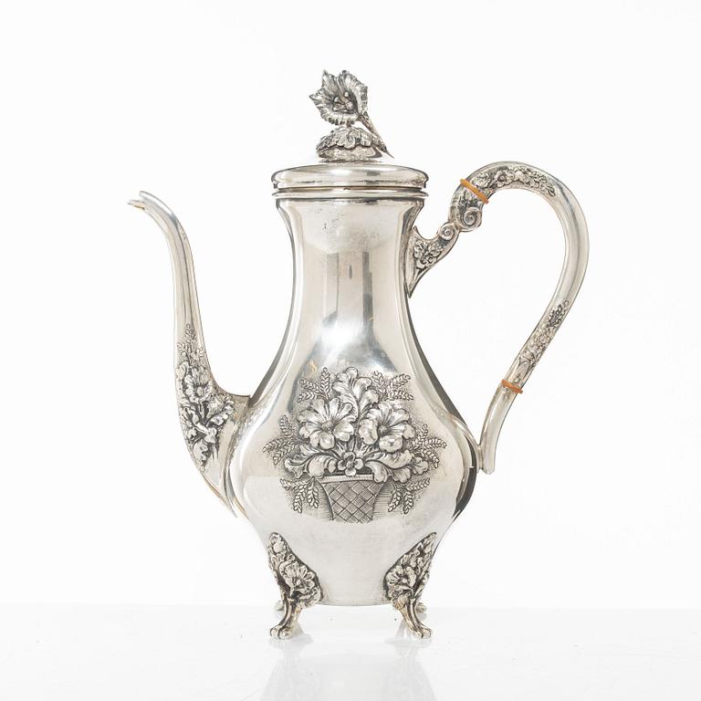Kaffekanna, silver, svensk importstämpel, 1900-tal.