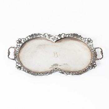 Serving set, silver, 4 pieces, Neo-Rococo style, Gewe, Malmö, 1951–66,